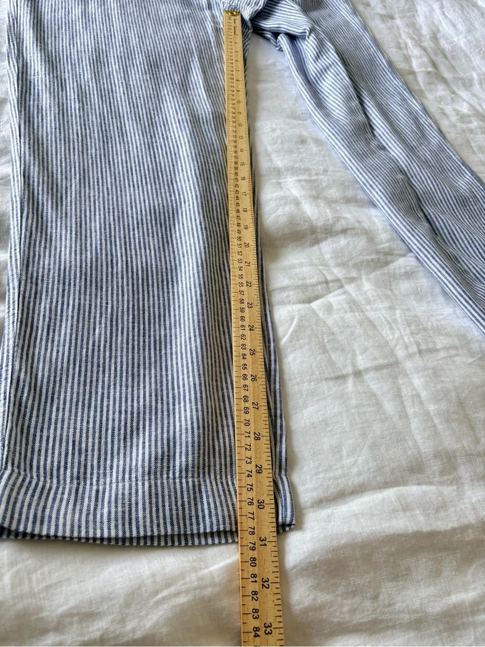 Daniel Hechter Paris Linen Blend Stripe Drawstring Pants XL NWT Resort Beach